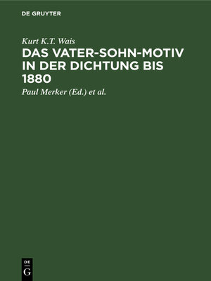 cover image of Das Vater-Sohn-Motiv in der Dichtung bis 1880
